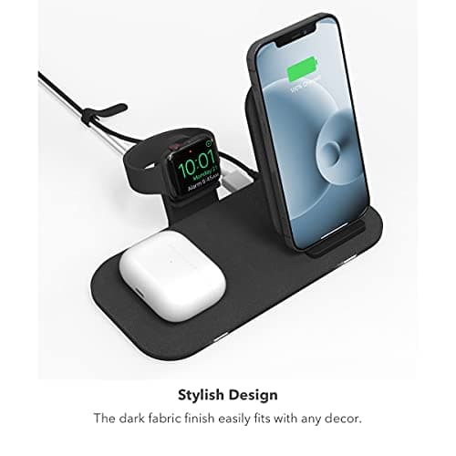 mophie Wireless Charging Stand+ Wireless Charging Stand and pad with USB-A Port. for AirPods, Apple Watch, iPhone, Samsung Galaxy, Qi-Enabled Devices 7