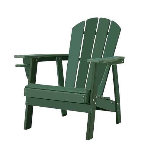 Restcozi Adirondack Chairs, HDPE All-Weather Adirondack Chair, Fire Pit Chairs (Classic, Dark Green)