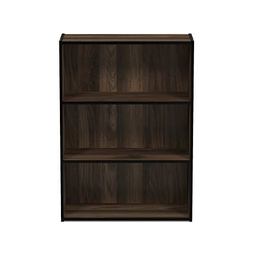 Furinno PASIR Book Shelf, 3-Tier Bookshelf, Storage Shelves Bookcase, 9.7 x 23.7 x 31.5, for Living Room, Bedroom, Home Office, Columbia Walnut 7