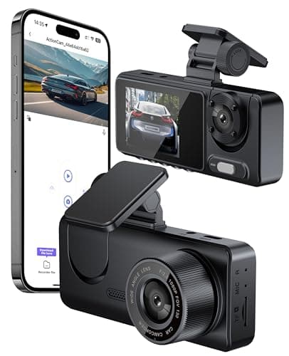 Dash Cam for Car, Front Dual Channel Dash Cam WiFi, Dash Camera for Cars 2.0" IPS Screen, App Control, G-Sensor, Loop Recording, 170° Wide Angle, Night Vision, Parking Mode