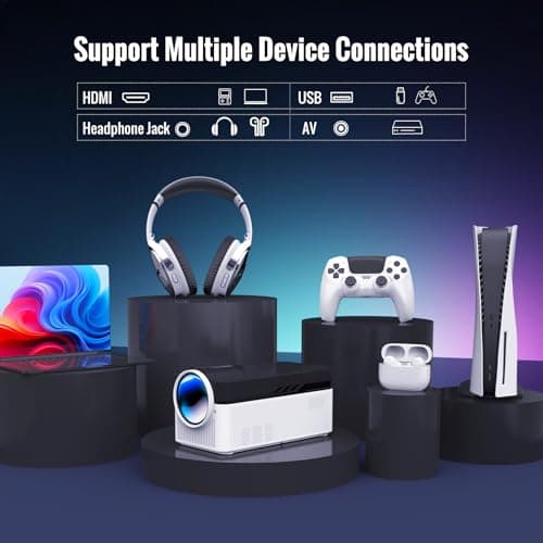 [700 ANS & Electric Focus] Short Throw Smart Projector with Wifi and Bluetooth, Mini Projector 1080P 4K Support, Auto Correction Video Proyector for Home Theater Outdoor Use 5