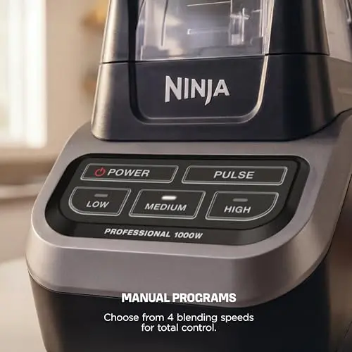 Ninja Professional Blender 1000W, Total Crushing Technology- Smoothies, Ice Crushing & Frozen Fruit, Full-Size Countertop Blender, 72-oz. Pitcher, Black & Grey, BL610 5