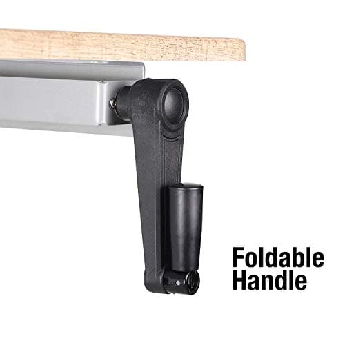 UNICOO - Crank Adjustable Height Standing Desk, Adjustable Sit to Stand up Desk,Home Office Table, Computer Table (Antique Oak Top/Grey Frame - NTCSET-01-AOG) 5