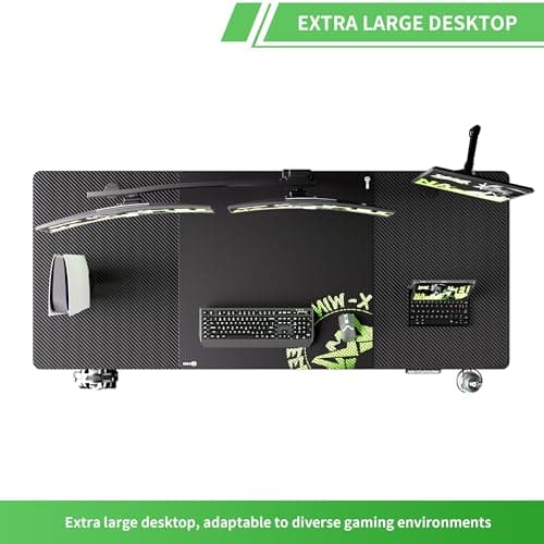 Klobel X-Win Electric Height Adjustable Standing Desk, 71" x 29.5" 4-Leg Ergonomic Sit to Stand for Home Office, Powerful Dual Motor Work Surface, Carbon Fiber Textured Black 8