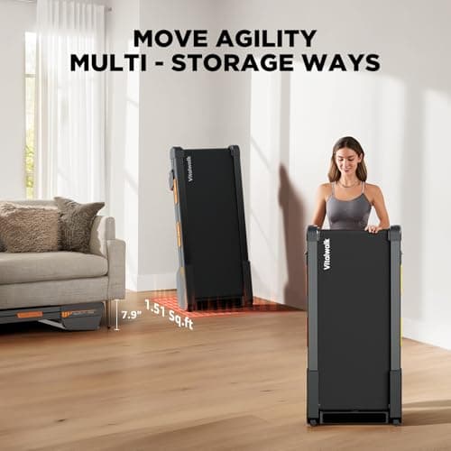 Walking Pad Treadmill with Incline, Full Deck, Auto Incline 12%-20%, 400/350lbs Capacity, Vitalwalk Compact Under Desk Treadmills for Home Office, 3.0HP Brushless, Vertical Store, Apollo 11 Elite 5