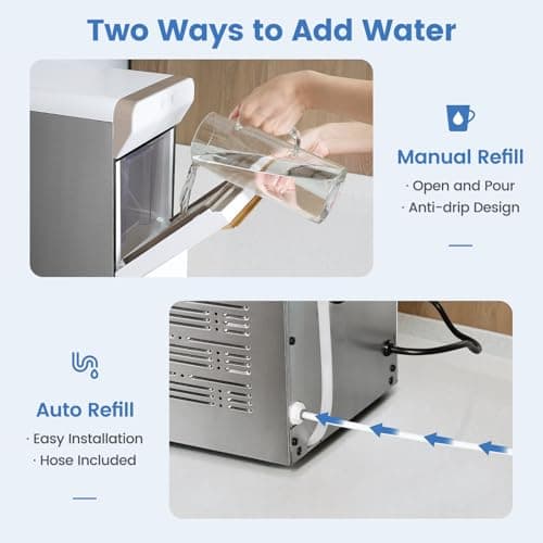 Gevi V2.0 Quiet Countertop Nugget Ice Maker, Self-Cleaning Chewable Pellet Ice Machine, 38 lbs/24H, Energy-Efficient, White 5