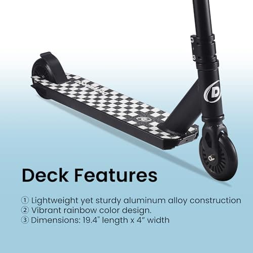 Pro Scooters for Kids 8 +, Teens and Adults | Two Different Scooter Heights 31.5” and 36.6”to Choose from | Checkboard 6
