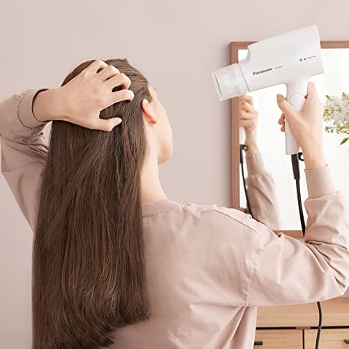 Panasonic nanoe Compact Hair Dryer with Oscillating Quick Dry Nozzle for Healthier-Looking Hair, Folding Blow Dryer for Travel and Home, 3 Airflow Hairdryer Settings - EH-NA2C-W (White) 8