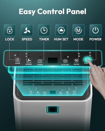 2000 Sq. Ft Dehumidifier for Home/Basement, 30 Pints 36 dB Dehumidifiers for Bedroom/Bathroom With Drain Hose LED Intelligent Humidity Light 5