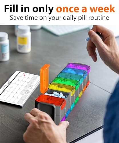 Extra Large Pill Organizer 2 Times a Day – XL Pill Box 7 Day with Big AM/PM Compartments – Fits Large Vitamins, Supplements & Gummies, for 7 or 14-Day Use, Color-Coded, Senior-Friendly, No Spills 5