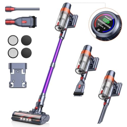 Cordless Vacuum Cleaner, 40KPA Stick Vacuum Cleaner 450W Powerful Vacuum Cleaners, Up to 55 Mins Runtime 1.5L Dust Cup Lightweight Vacuum Cleaners for Home Carpet Pet Hair Hard Floor