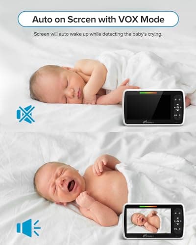 iFamily Baby Monitor - Large 5" Screen with 30Hrs Battery Life - Remote Pan-Tilt-Zoom;No WiFi, Two-Way Audio, Night Vision, Temperature, Lullabies, 960ft Long Range Baby Monitor with Camera and Audio 9