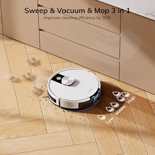 ILIFE A12 Pro Robot Vacuum and Mop Combo, Self Emptying Station for 60 Days, LiDAR Navigation, Home Mapping, No-Go Zones, 2.4G WiFi/App/Alexa/Remote Control, for Hard Floors, 110V 7