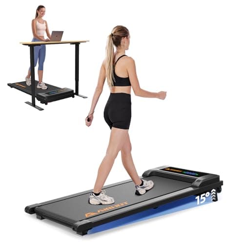 AIRHOT 15 Incline Walking Pad with Remote Control & LED Display, Quiet Under Desk Treadmill for Compact Space, Portable Home Office Use