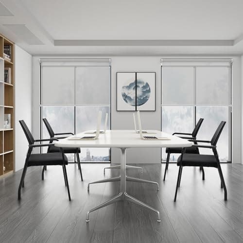 KLASIKA Desk Chair No Wheels, Arm Chair with Ergonomic Lumbar Support and Thickened Seats Cushion, Waiting Room Chairs for Office School Church Guest Reception, Black 8