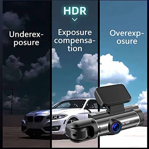Dual Dash Cam Front and Inside, 1080P Dash Camera for Cars IR Night Vision Car Camera, Loop Recording, HDR, Accident Lock, 310 ° Wide-Angle, Parking Monitor, Motion Detection 5