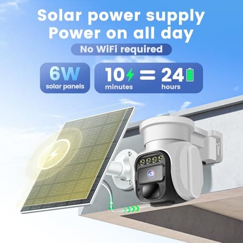 4G LTE Cellular Solar Security Camera Wireless Outdoor, No WiFi Solar Powere Camera Built in SIM Card & Subscription Fee, 350° Live View, 2K Camera with 2 Way Talk, PIR Motion Sensor, Cloud Storage 5