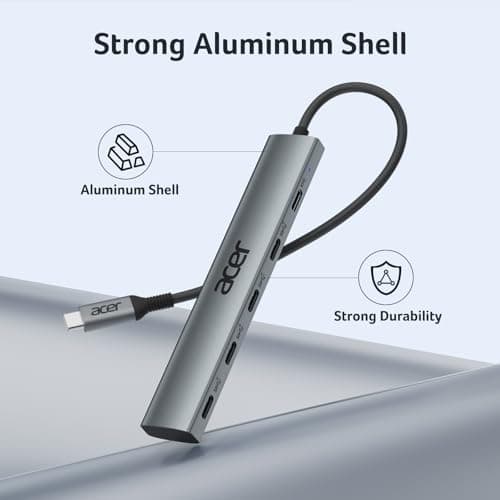 Acer 10 Gbps USB C Hub, USBC Splitter with 4*USB C 3.2 and 100W PD Port, Fast Transfer Type-C Multiport Adapter Compatible with MacBook Pro/M2/M1, iPad, Surface Pro, XPS【No Video Output】 5