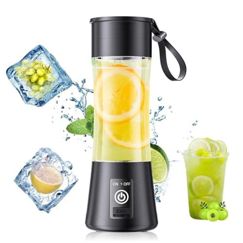 12 Oz Cordless Personal Size Portable Blender - Blender for Smoothies with BPA Free Traveling Juice Cup, 6 Blades for Powerful Blending, Suit for Sports/Home
