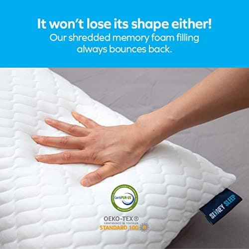 Sidney Sleep Adjustable Curved Contour Fill Pillow – Queen Size – for Side and Back Sleepers – Neck & Shoulder Comfort Support – Extra Fill Included (White) 8