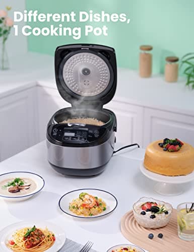 COMFEE' Rice Cooker, Japanese Large Rice Cooker with Fuzzy Logic Technology, 11 Presets, 10 Cup Uncooked/20 Cup Cooked, Auto Keep Warm, 24-Hr Delay Timer 5