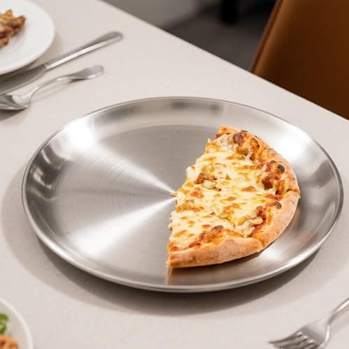 AWTBDP 13½ Inch Pizza Pan for Oven, Non-Stick Large Round Stainless Steel Pizza Pans, Durable Non-Toxic Pizza Tray for Cookie Pizza Pie Cake, Easy Clean & Dishwasher Safe 6