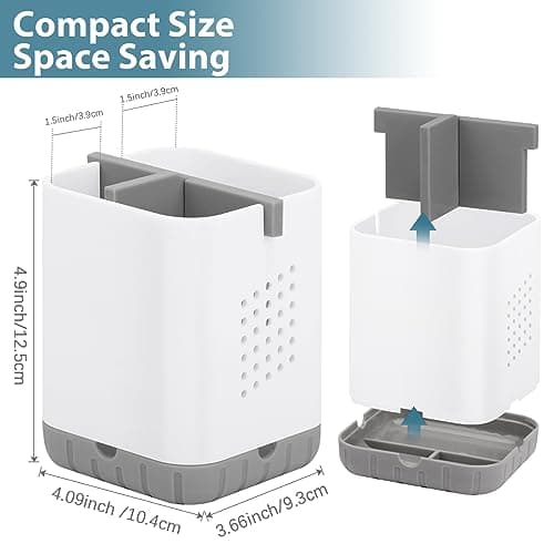 Boperzi Toothbrush Holders for Bathrooms, Detachable Electric Toothbrush Holder, Kids Toothbrush Holder Drainage, 3 slot Toothbrush and Toothpaste Holder Storage Caddy, Toothbrush Organizer White/Grey 6