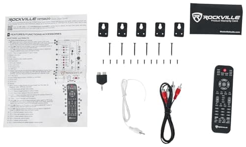 Rockville HTS820 1500W 5.1 Channel Home Theater System with 8" Subwoofer, Bluetooth, USB, Includes Remote and Speaker Mounts - Perfect for Movies, Music, Karaoke 8