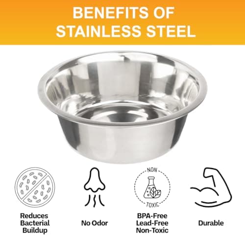 Neater Pet Brands 12 Cup (96 oz.) Stainless Steel Dog Bowls, 1 Single Large Dog Water Bowl or Food Bowl for Indoors or Outdoors, Metal Bowls for Large Breed, Dishwasher Safe Dish for Extra Big Dogs 5