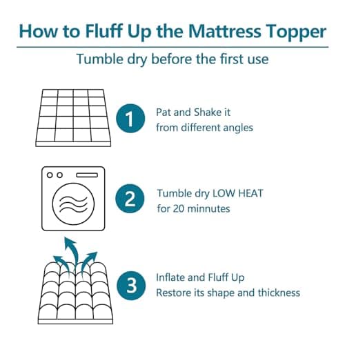 CHOKIT Queen Mattress Topper, Extra Thick Pillow Top Mattress Pad for Back Pain Relief, Cooling Bed Topper Mattress Cover with 8-21 Inch Deep Pocket 6