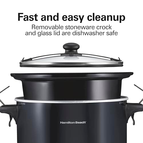 Hamilton Beach Slow Cooker, Extra Large 10 Quart, Stay or Go Portable With Lid Lock, Dishwasher Safe Crock, Black (33195) 7