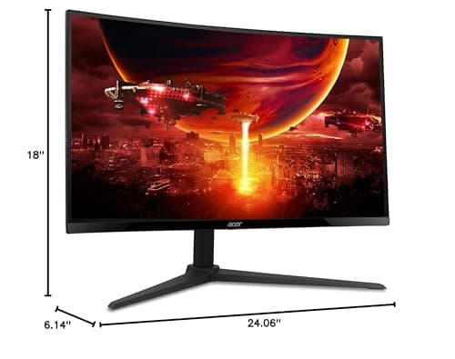 acer Nitro 27 Inch 1500R Curved Zero-Frame Full HD (1920 x 1080) Gaming Monitor | AMD FreeSync Premium | Up to 280Hz Refresh | 1ms VRB | One Display Port 1.4 and Two HDMI 2.0 Ports | XZ270 16