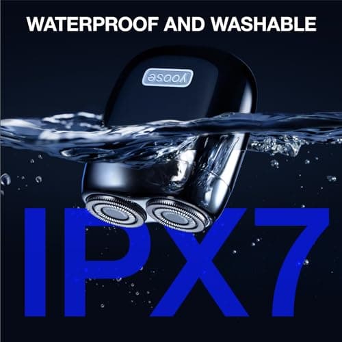 yoose Alloy Mini Shaver, Portable Electric Razor for Men, IPX7 Waterproof, Dry Shave, USB-C Rechargeable, Easy to Clean Magnetic Detachable Head, Cordless Electric Shaver, 60 Mins Runtime, Black 5