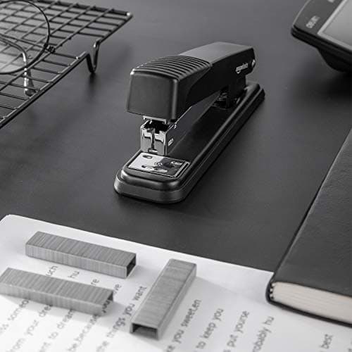 Amazon Basics Full-Strip Metal Office Desktop Stapler, 20 Sheet Capacity, Non-Slip, Black, 3-Pack 7