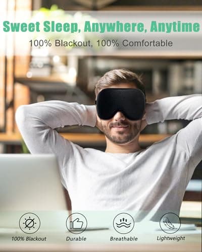 BeeVines 2 Pack 3D Contoured Sleep Mask Sleeping Eye Masks for Lash Extensions, Night Molded Mask with Adjustable Strap, 100% Block Light Eye Shade Cover for Traveling Yoga Nap 9