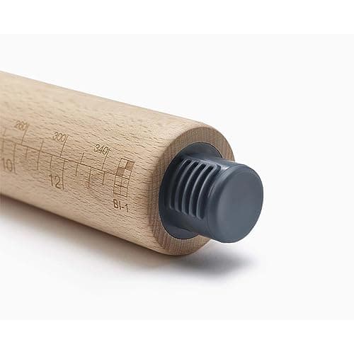 Joseph Joseph PrecisionPin - Rolling Pin with adjustable pastry thickness, Baking and dough rollers, Beech Wood, Pastel Blue 5