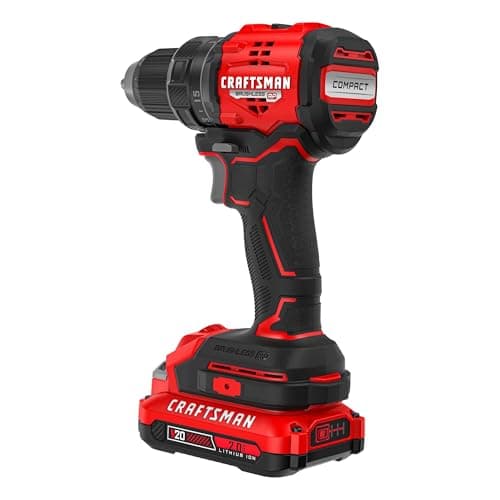 CRAFTSMAN V20 BRUSHLESS RP Compact Drill/Driver, Variable Speeed Trigger, Built In LED, Includes Battery and Charger (CMCD714D1) 9