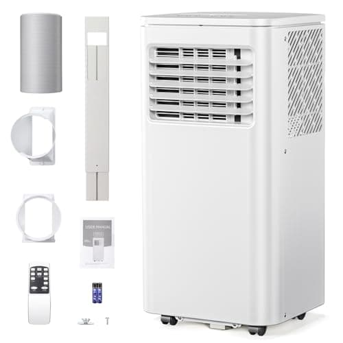Portable 8000 BTU Air Conditioner, 4 in 1 protable AC, Cools 350sq. ft, Remote Control, 24 Hour Timer, Quiet Operation,Window Fan, 2 Speed for Bedroom Office Home Dorm