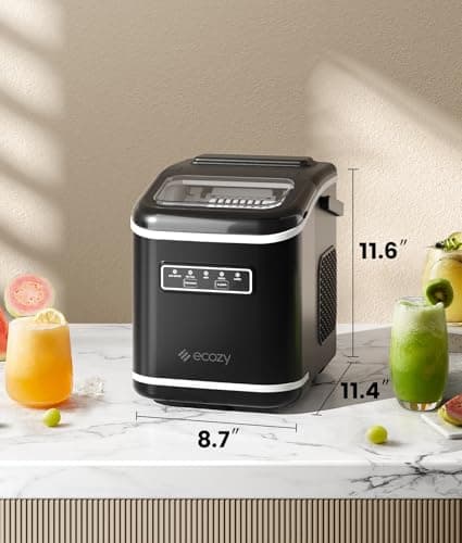 ecozy Smart Ice Maker, Portable Ice Makers Countertop with App Remote & Voice Control, 9 Bullet Ice Cubes in 6 Mins, 26lbs/24Hrs, Self-Cleaning, Quiet Ice Maker Machine for Home Kitchen Office RV 9