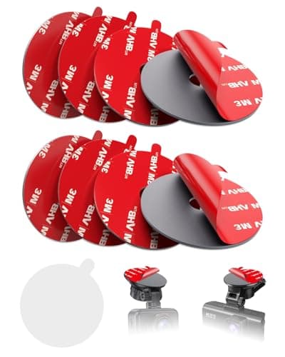 APPS2Car 8Pcs 3M VHB Adhesive Sticky Pads for Dash Cam with Electrostatic Film, Heat Resistant 2.15" Round Double Sided Sticker for Dashcam Mount, Sticky Tape for Car Windshield, Dashboard, GPS