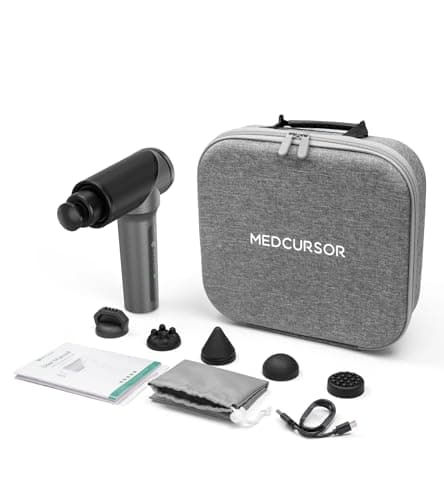 Medcursor Massage Gun - High Intensity Brushless Motor, Handheld Percussion Deep Tissue Massager with 6 Massage Heads for Sore Muscle and Stiffness, Valentines Day Gifts (Gray) 8