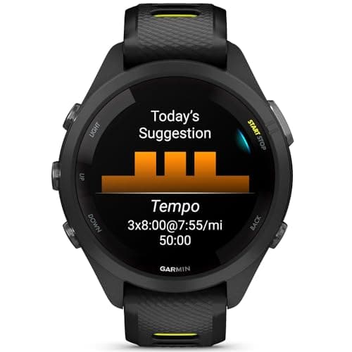 Garmin 010-02810-03 Forerunner 265S GPS Smartwatch Black/Amp Yellow Bundle with Deco Essentials Exclusive 26 Month CPS Enhanced Protection Pack 5