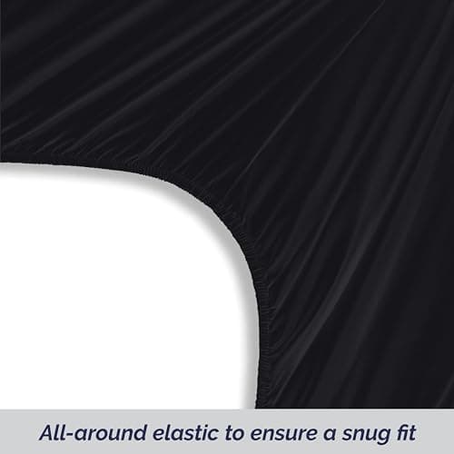 Elegant Comfort Super Soft Bulk 2-Pack Extra Deep Pocket 1500 Premium Hotel Quality Microfiber Fitted Sheet for High Mattress up to 21" inch with Double Sided Smart Pockets, Twin XL, Black 6