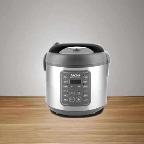 AROMA Professional Digital Rice Cooker, 10-Cup (Uncooked) / 20-Cup (Cooked), Multicooker, Slow Cooker, Steamer, Oatmeal Cooker, Egg Cooker, STS, 5 Qt, Gray, ARC-5200SG 5