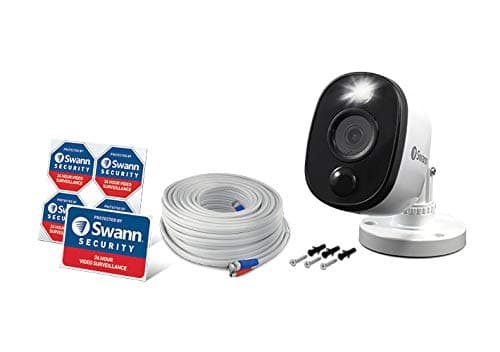 Swann Add-On DVR Bullet Security Camera System with Sensor Spotlight, 1080p Full HD Video, Indoor or Outdoor Design, Dusk to Dawn Color Night Vision Plus True Detect™ Heat and Motion Detection 7