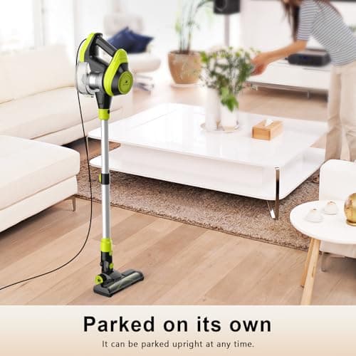 Intercleaner 23Ft Corded Vacuum Cleaner,20KPa Powerful Suction 2 Operation Mode Stick,19''-30'' Adjustable Tube 8-in-1 Handheld Vac for Hard Floors Carpets Pet Hair,Wall Mount Storage 6