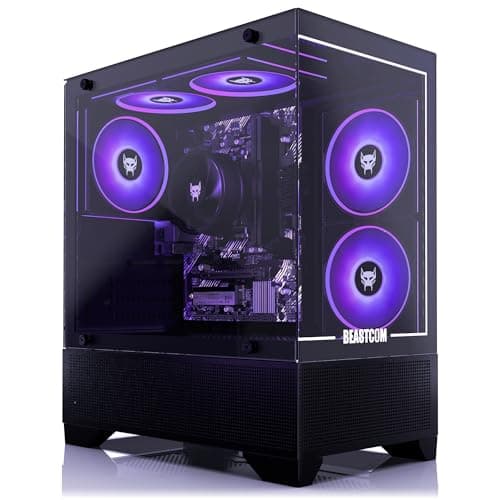BEASTCOM® Q3 Essential Gaming PC, AMD Ryzen 5 6X 4.20GHz 12 Threads, 4K Vega Radeon Graphics, 16GB RAM, 1TB SSD, HDMI, WiFi, Windows 11 Pro