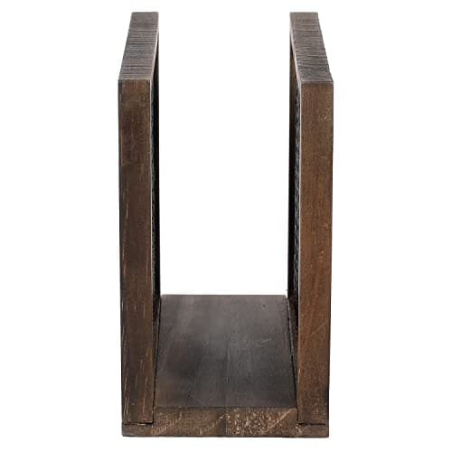 FARM IN Rustic Napkin Holder, Farmhouse Style Solid Burnt Wood and Diamond Metal Wire Mesh Design, Barn Door “X-Cross” Design, for Home and Commercial Use 7