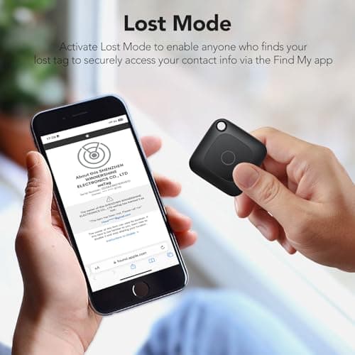 Hoxe Air Tracker, Key Finder Works with Find My (iOS Only), Bluetooth Tracker Tag for Keys, Luggage, Suitcase and Pets, 100dB Alarm, Worldwide Tracking, Replaceable Battery, 1-Pack 5