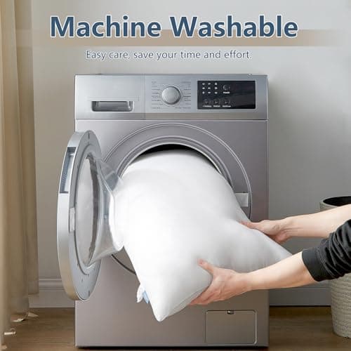 CozyLux Soft Supportive Bed Pillows for Side and Back Sleepers, Oeko-Tex Certified Down Alternative Filling, Hotel Quality Fluffy Sleeping Pillow, Queen Size Set of 4, White, 18" x 28" 7